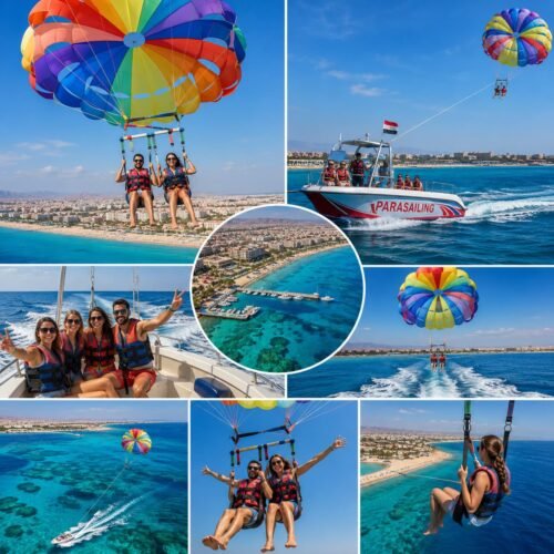 Parasailing Adventure Over the Red Sea